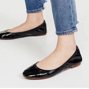 Tory Burch Black Patent Leather Eddie Ballet Flat Slip-ons Size 8.5